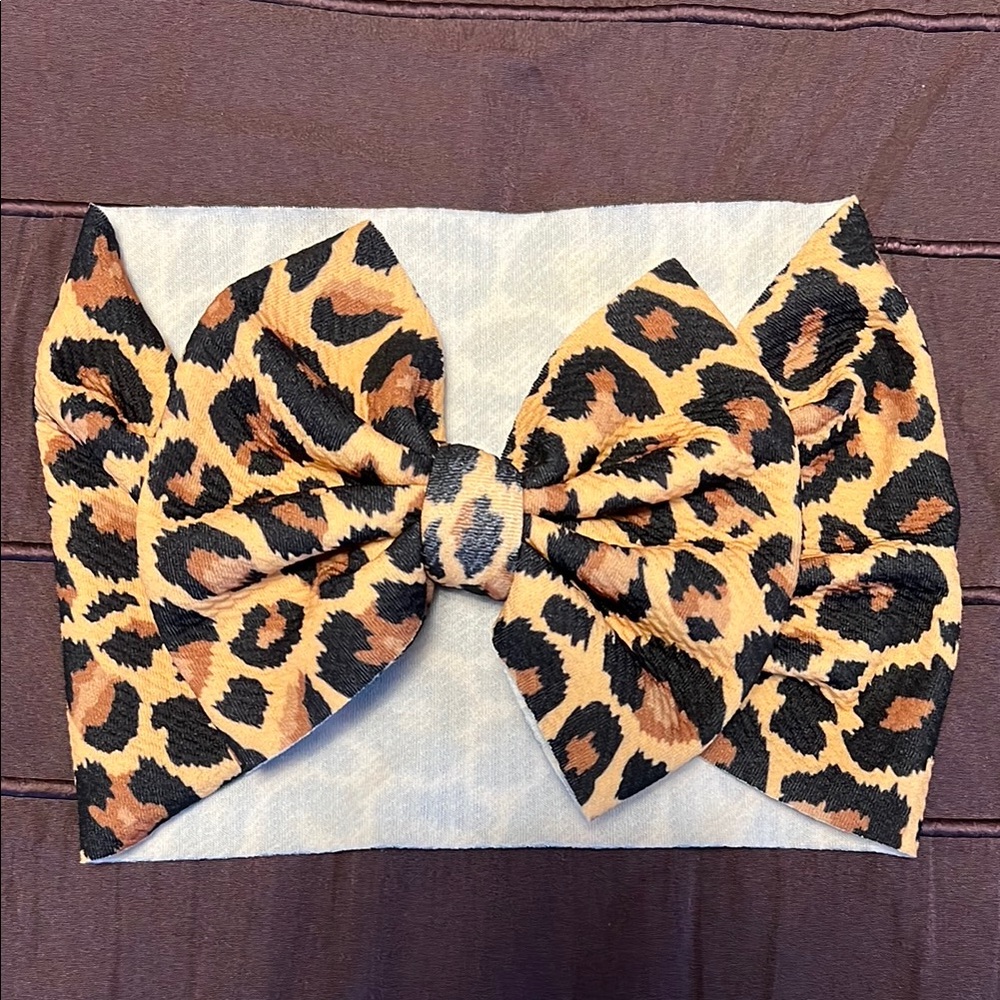 Brown and Black Leopard Print Hair Bow
